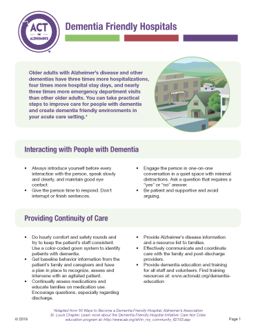 Dementia Friendly Hospital Sector Guide